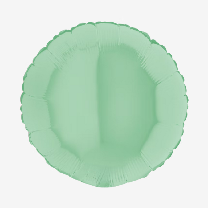 Folieballong - Rund Pastellgrön