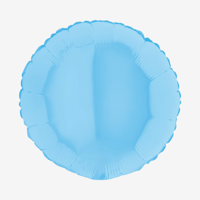 Folieballong - Rund Pastellblå