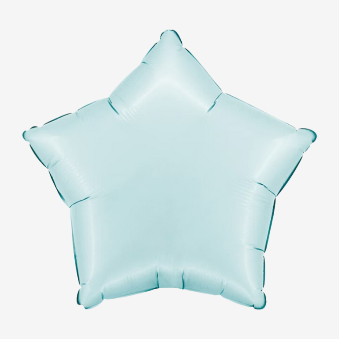 Folieballong - Stjärna Satin Pastellblå
