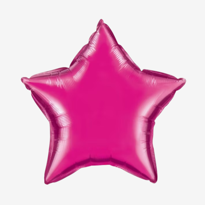 Folieballong - Stjärna Fuchsia