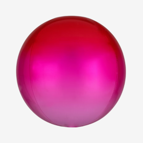 Folieballong - Orbz Ombre Rosa & Röd