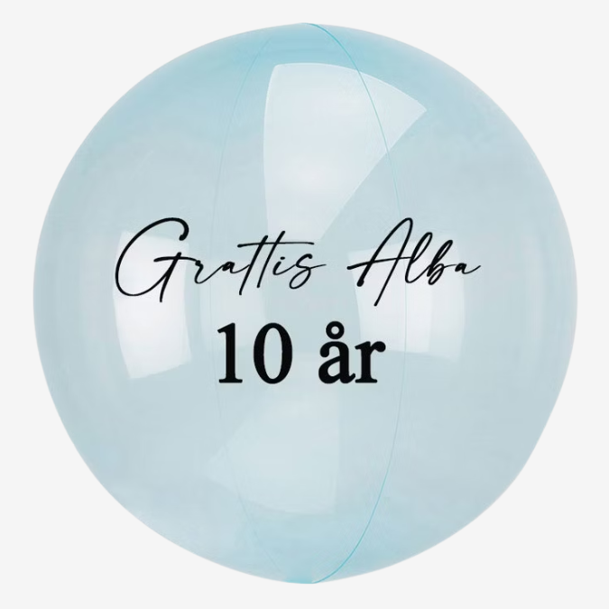 Heliumfylld Bubbla - Personlig -Blå