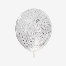 Konfettiballong 28 cm - Strimlad Silver