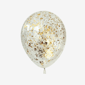 Konfettiballong 28 cm - Strimlad Guld