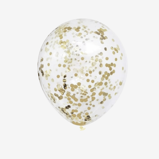 Konfettiballong 28 cm - Guld