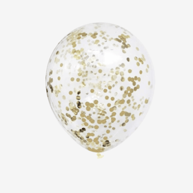 Konfettiballong 28 cm - Guld