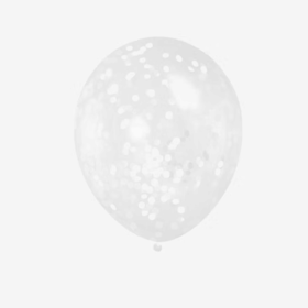 Konfettiballong 28 cm - Vit
