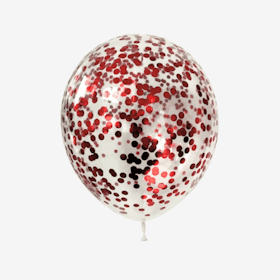 Konfettiballong 28 cm - Röd