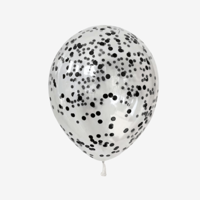 Konfettiballong 28 cm - Svart