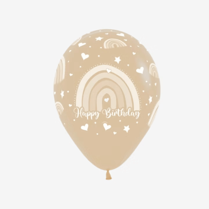 Ballong 28 cm - Boho Rainbow Vit Sand