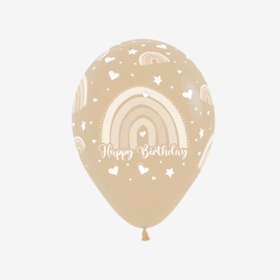 Ballong 28 cm - Boho Rainbow Vit Sand