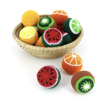 Antistress, jongleringsboll Lime, virkad