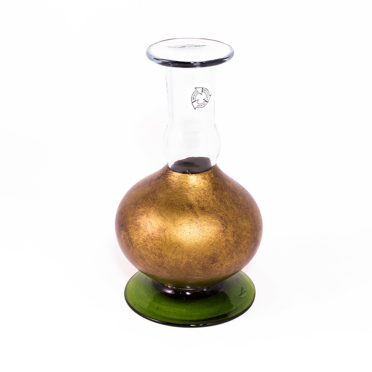 Ljusstake/Vas, 'Old Gold', munblåst glas