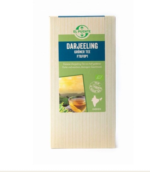 Darjeeling grönt te, ekologiskt & Fairtrade, löste i högklassig kvalitet, FTGFOP1.