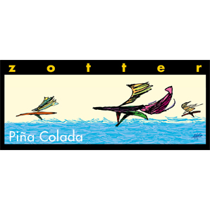 Zotter Pina Colada ger en känsla av paradisöarnas klassiska  karibik-choko-drinkmix. Handgjort, exklusiv, ekologisk, Fair Trade