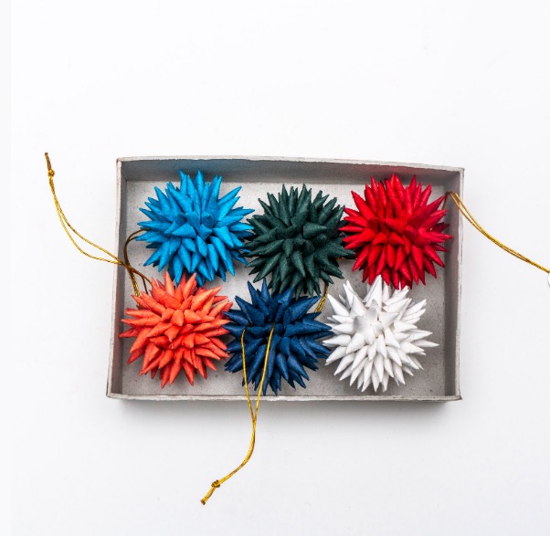 Julhänge Kotte mini color, 6 styck, papper