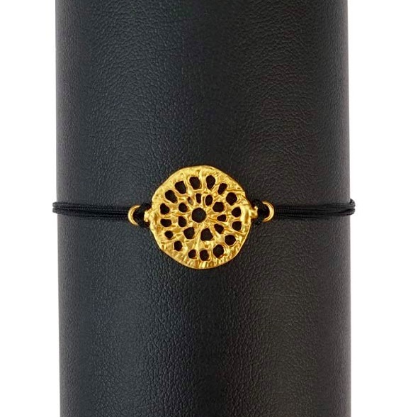 Mandala-smycke som armband. 24 karat, golddouble, Fairmined-certifiering Colombia. Fair Trade.