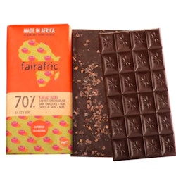 Fairafric, mörk choklad med kakaonibs, ekologisk