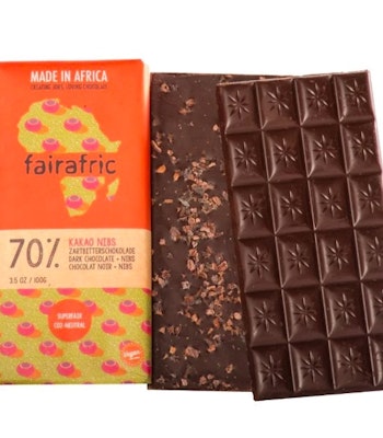 Fairafric, mörk choklad med kakaonibs, ekologisk