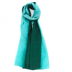 Sjal, scarf Batik, siden, silke, akvamarin/grön