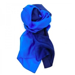 Sjal, scarf Batik, siden, silke, blå nyanser