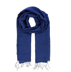 Sjal, scarf, siden/bomull, blå