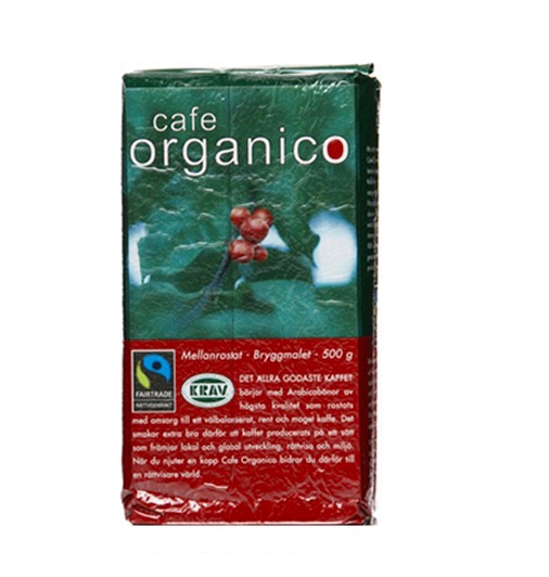 "Cafe Organico", bryggmalet mellanrost , ekologiskt