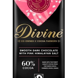 Divine Mörk choklad 60 %, med rosa Himalaya-salt