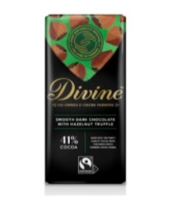 Divine mellanmörk choklad 41 %, hasselnötstryffel