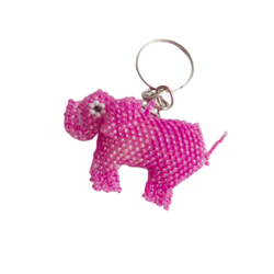 Nyckelring av glaspärlor, Rosa elefant