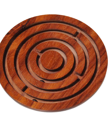 Balansspel Labyrint, trä, med 3 kulor