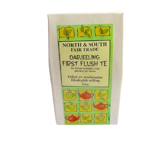 Darjeeling First flush är ett utsökt löste från ekologisk odling. Teet är förpackad i handgjort papper. Fair Trade.