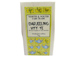 Darjeeling vitt te, ekologiskt löste