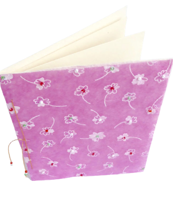 Brevkort m kuvert, handgjort, pärlor: rosa