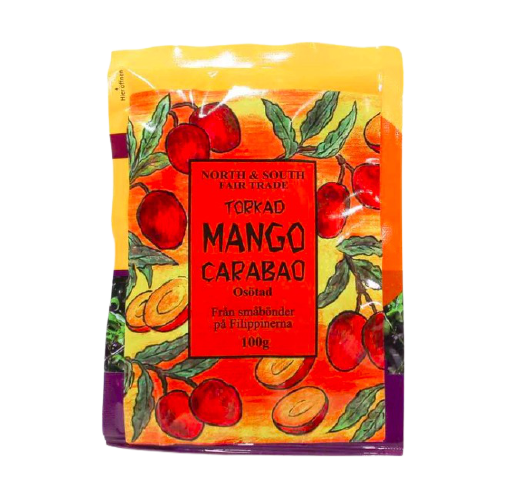 Torkad mango Carabao, den söta stoltheten från Filippinerna. Ekologisk odiad av småbönder. Fair Trade.