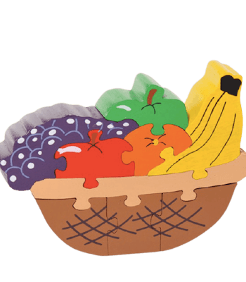 Pussel i trä, Fruktkorg, fruktskål, 9 delar