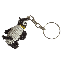 Nyckelring av små glaspärlor, pingvin