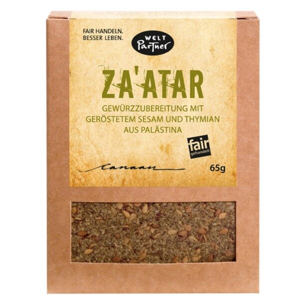 Zaatar arbabisk kryddblandning med rostad sesam, sumak och vild timjan. Fair Trade från Palestina.