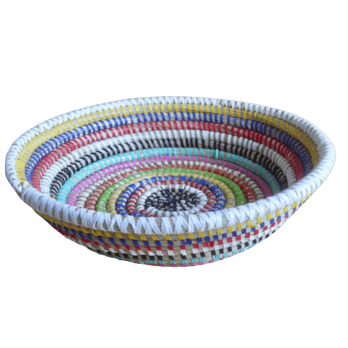 Brödkorg "Sene", rund med mönster, 25 cm, Afroart. Även till fika eller för presenter.