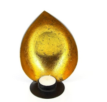 Värmeljushållare, lykta Mussla, oval, järnplåt