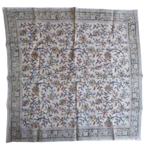 Kalamkari halsduk, Kvadrat, växtmönster