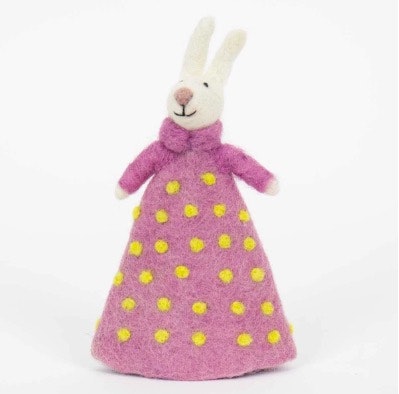 Påskhare, Bunny Long Dress, rosa, tovad, Afroart