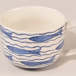 Jumbomugg Fiskar, handgjord keramik