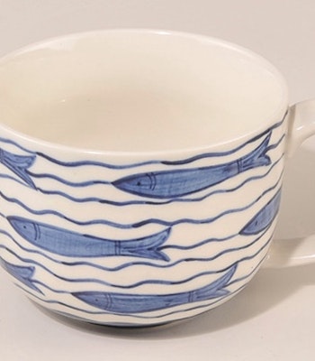 Jumbomugg Fiskar, handgjord keramik