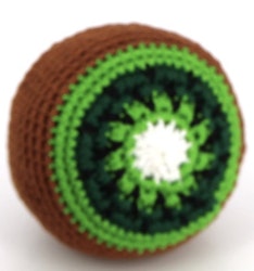 Antistress, jongleringsboll Kiwi, virkad