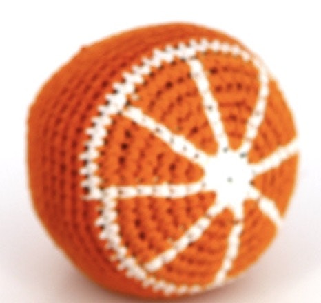 Antistress, jongleringsboll liknar en apelsin, handvirkad för Fair Trade i Guatemala.