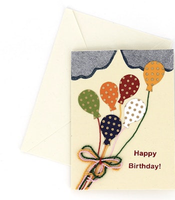 Brevkort Happy Birthday Ballonger, med kuvert