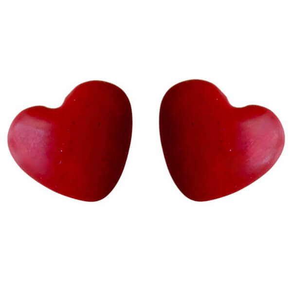 2 små hjärtan, röda, täljsten, Fair Trade