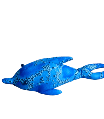 Sanddjur Delfin, blå med mönster