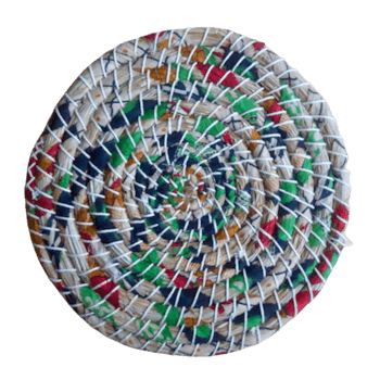 Underlägg, runt, kaisagräs/sarityg, 25cm
